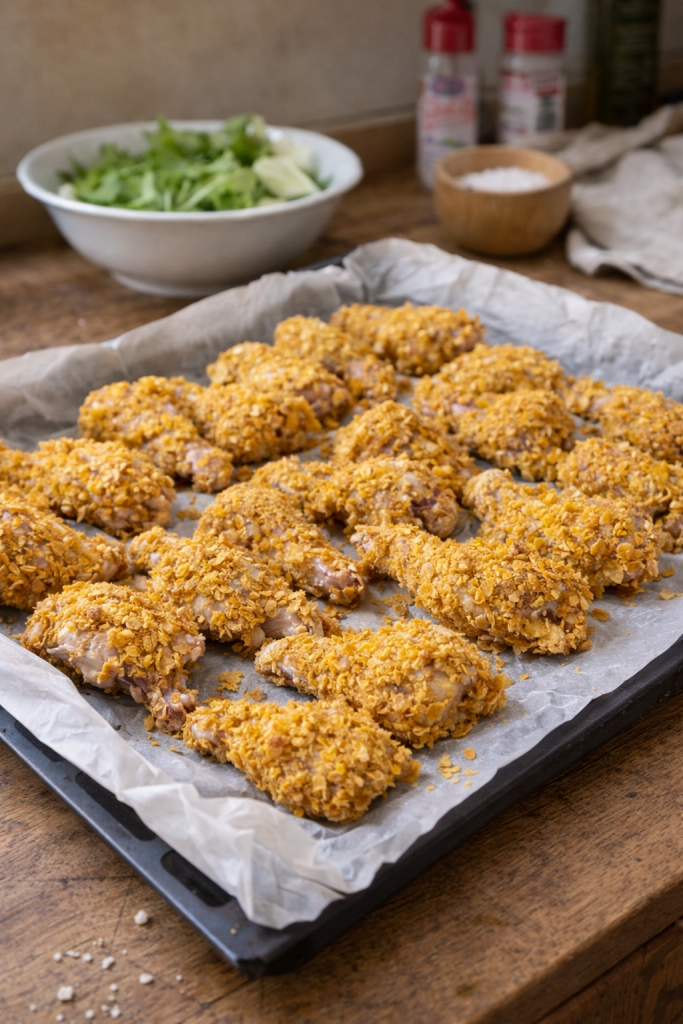 Pollo crujiente al horno con cornflakes: jamoncitos estilo Kentucky sin freír | Mamá ya sé cocinar