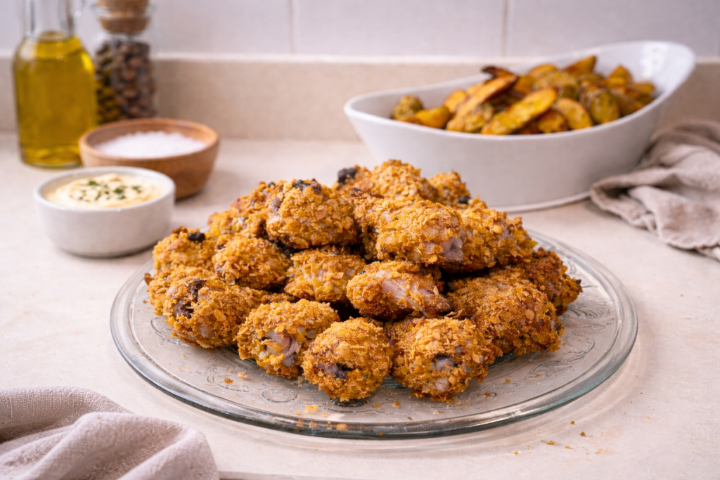 Pollo crujiente al horno con cornflakes: jamoncitos estilo Kentucky sin freír | Mamá ya sé cocinar