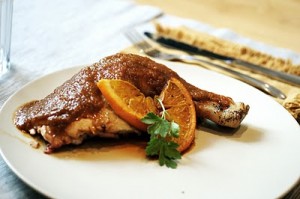 Pollo asado agridulce