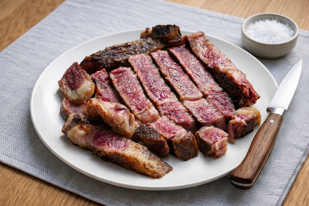 Chuletón perfecto a la sartén y al horno: cómo hacerlo para que quede dorado por fuera y rosado por dentro