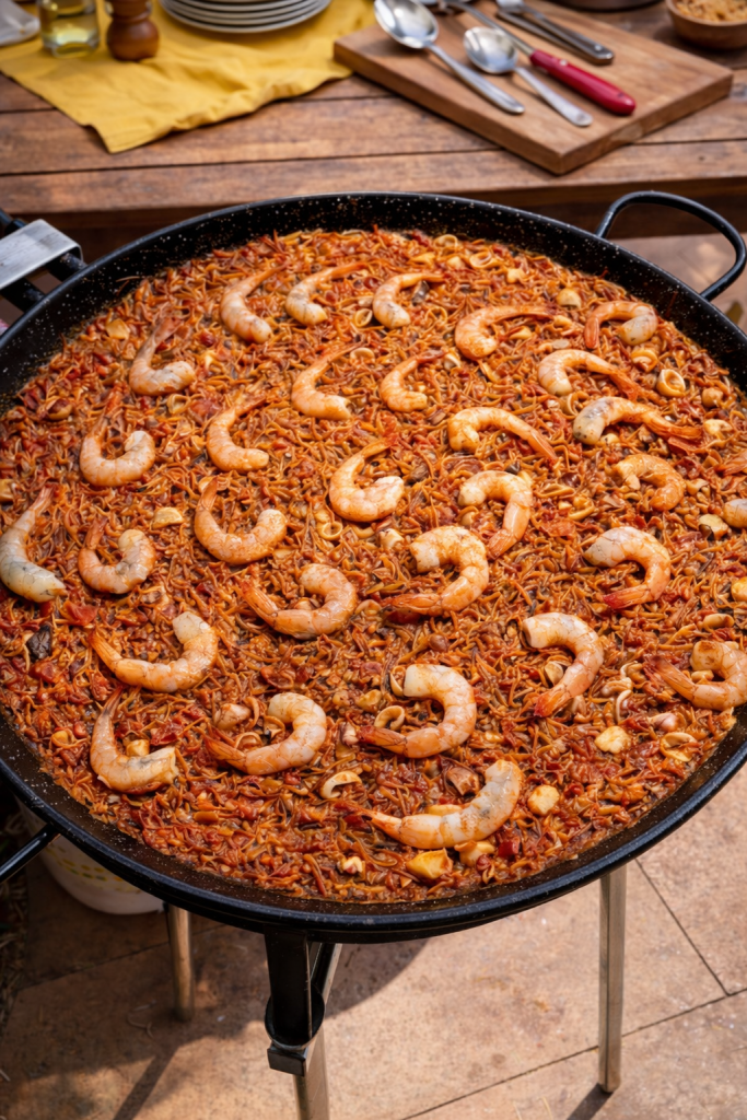 Fideuá de langostinos y calamares: la receta casera con un buen sofrito y un fumet que marca la diferencia | Mamá ya sé cocinar