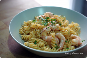 Fusilli con gambas