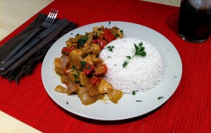 Pollo al curry hindú