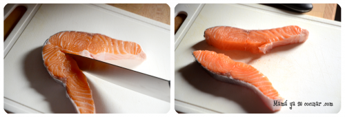 hacer sashimi de salmón