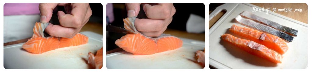 hacer sashimi de salmon