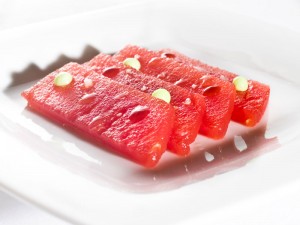Sashimi de sandía de Paco Roncero