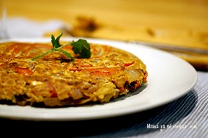Tortilla de pimientos caramelizados